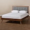 Baxton Studio Ines Dark Grey Upholstered Walnut Finished King Size Platform Bed 156-9409-9433 - alternate 9